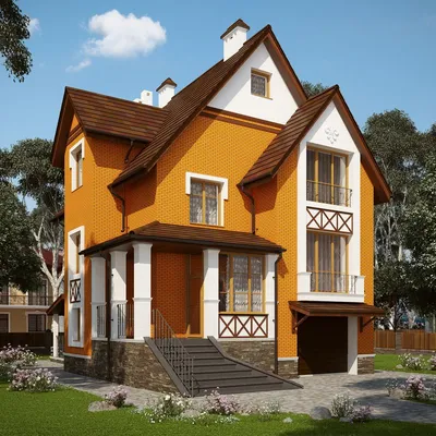 Проекты домов из газобетона в английском стиле: планировка, цены -  Технологии Домостроения