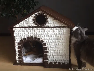 Фото домика для кошки своими руками из коробки в WEBP формате