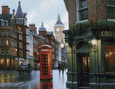 Купить картина по номерам Paintboy Дождливый Лондон, 40x50 см, цены на  Мегамаркет | Артикул: 600000326611