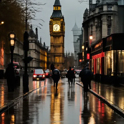 Лондон — дождливый и туманный
