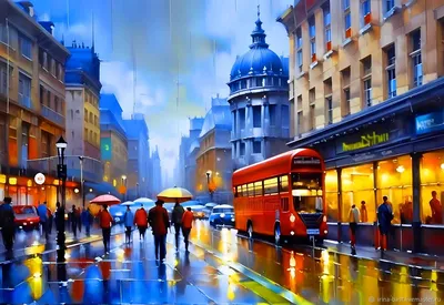 Дождливый Лондон - живопись по номерам на подрамнике 40х50 см (Azart)  купить в Минске и Беларуси за 41.37 руб.
