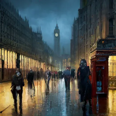 Дождливый Лондон, Картина - Лилия Будзинская | Artmajeur