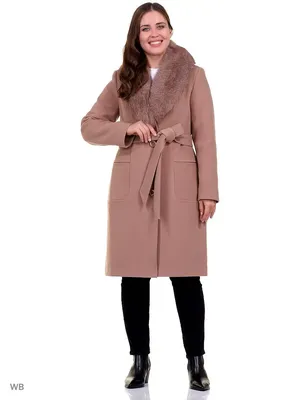 Женское пальто зимнее, пальто-халат, шерстяное пальто с поясом,утепленное  пальто с натуральным мехом Giulia Rosetti 8299285 купить в  интернет-магазине Wildberries