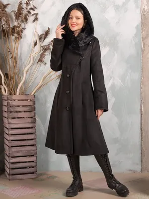 Пальто с капюшоном зимнее шерстяное женское/с мехом/меховое GOTSHER  16419528 купить в интернет-магазине Wildberries