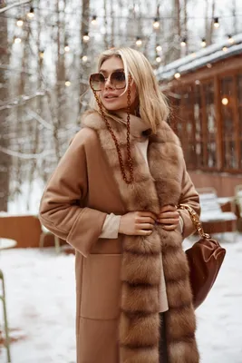 Продажа Модного пальто с мехом куницы дешево | Артикул: AL-477-115-KM-KN