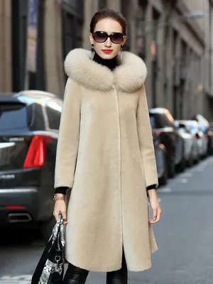 Зимнее пальто женское с натуральным мехом купить