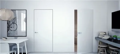 Скрытая дверь Invisible (белая пластиковая кромка с 4х торцов)