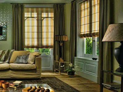 Двойные шторы: разнообразие материалов и вариантов декорирования окна