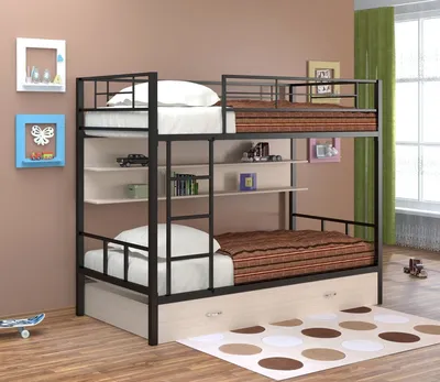Детская двухъярусная кровать ОК-1 - 2427 р, бесплатная доставка, любые  размеры