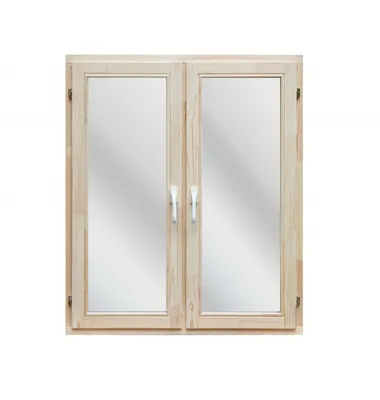 Окно двухстворчатое, IVAPER 62GRAU, фурнитура AXOR, однокамерный  стеклопакет - Окна двухстворчатые