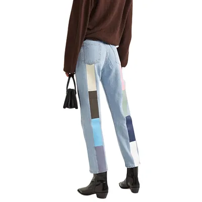 Женские прямые джинсы бойфренды, повседневные свободные брюки из денима, с  высокой талией, сзади, 2021 | AliExpress
