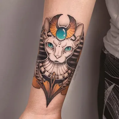 Фон с египетской кошкой тату - картинка в хорошем качестве