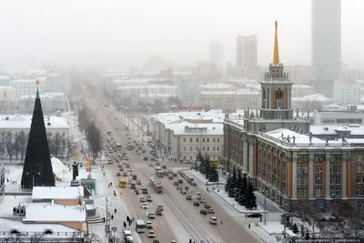 Зимний Екатеринбург с высоты. Январь 2018.