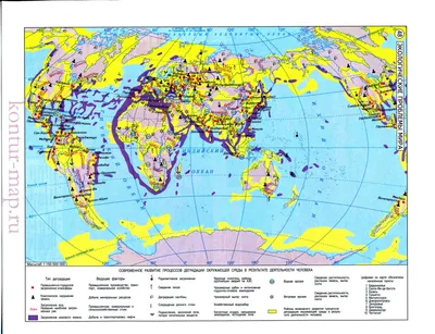 КР-0807 - Экологические проблемы России Учебные карты по Географии купить  по цене 520,00 руб. в Нижнем Новгороде