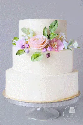Свадебный торт с цветами из мастики СВ20 на заказ в Киеве ❤ Кондитерская  Mr. Sweet