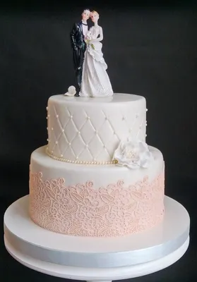 Свадебный торт с декором из мастики СВ26 на заказ в Киеве ❤ Кондитерская  Mr. Sweet