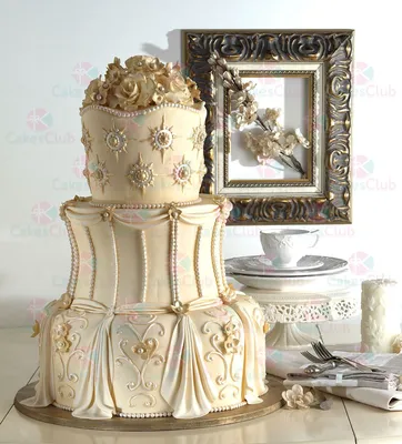 Роскошные свадебные торты из мастики