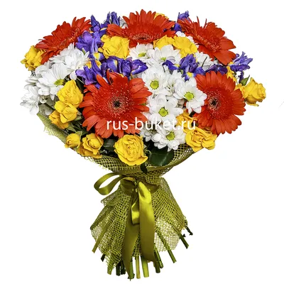 Купить Необычный букет на день рождения в Москве, заказать Необычный букет  на день рождения - недорогая доставка цветов из интернет магазина!