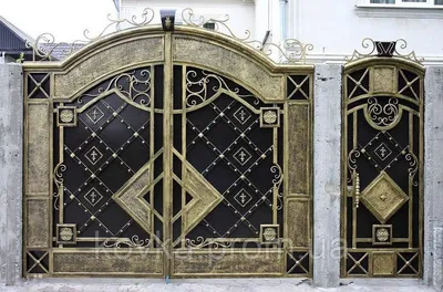 Элитные кованые распашные ворота КВ-045: купить в Москве, фото, цены