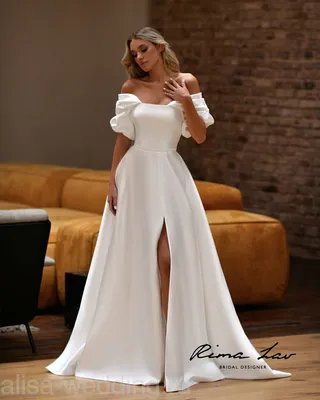 Свадебное платье \"Lusine\" элегантное платье с плечиками купить по цене 46  750 руб. в Санкт-Петербурге | Свадебный салон Alisa Wedding