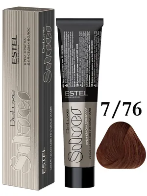 Купить Estel Professional De Luxe Silver Стойкая крем-краска для седых  волос 7/76, 60 мл. в интернет магазине Modelon