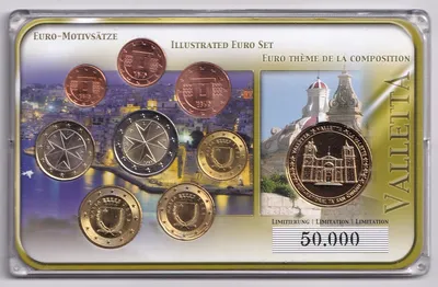 Лот евро монет: Германия 2,1 евро, 50,20,10,5 евроцент (6шт).
