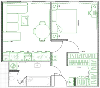 Дизайн евродвушки 38,8 квм | Houzz Россия