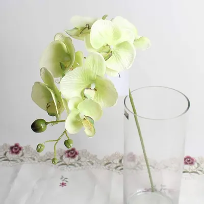 26” Triple Phalaenopsis Orchid Artificial Arrangement in Black Vase with  Bronze Rim | Nearly Natural