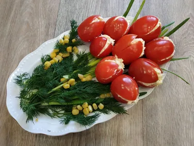 Яркая и сочная! Закуска \"Тюльпаны\" из помидоров | Fresh.ru домашние рецепты  | Дзен