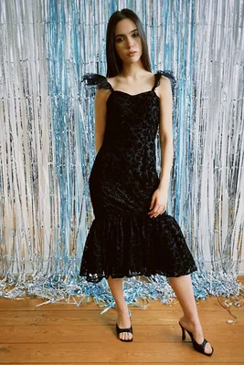 Платье из бархата, черный цвет, арт. 166170306-167 купить в  интернет-магазине CHARUEL