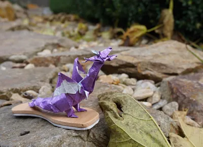 Origami drak \"Fialka\" - Origami Ann-chan