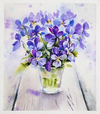 Фиалки, букет. Арт. Violets, bouquet. Art. | Art images, Flowers, Nature