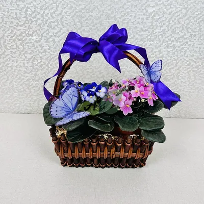 Купить искусственные цветы фиалки в горшке для декора дома по выгодной цене  в интернет-магазине OZON.ru (456931736)