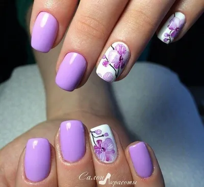 Фиалки | Nail art designs 2016, Simple nail art designs, Nail art