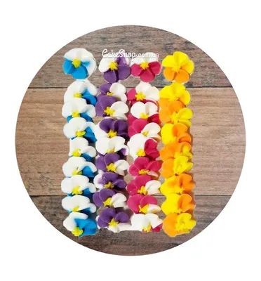 ⋗ Сахарные цветы Фиалки микс (36 штук) купить в Украине ➛ CakeShop.com.ua