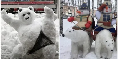 Фотографии фигурок из снега: скачать бесплатно в png формате