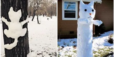 Снежные звери: фото самых милых фигурок из снега