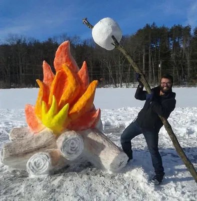 Художественные изображения Фигур из снега