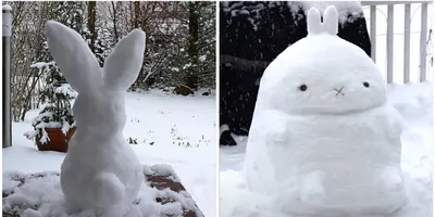 Снежные скульптуры: фото Фигур из снега в стиле минимализма