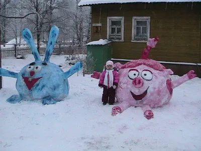 Вдохновляющие Фигуры из снега на фото