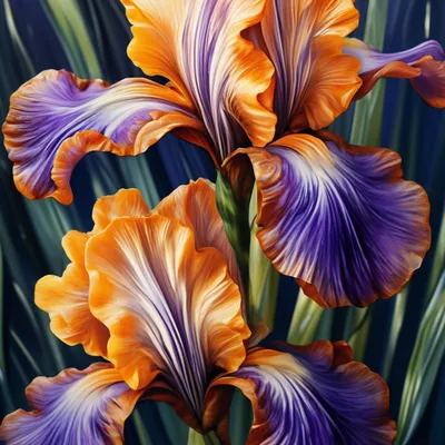 Луковицы цветов и корни : Ирис бородатый Темно-фиолетовый