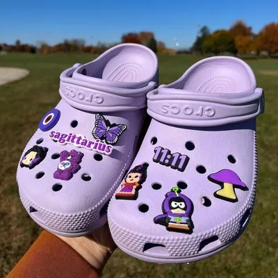 Purple Crocs on Mercari | Purple crocs, Crocs fashion, Lined crocs
