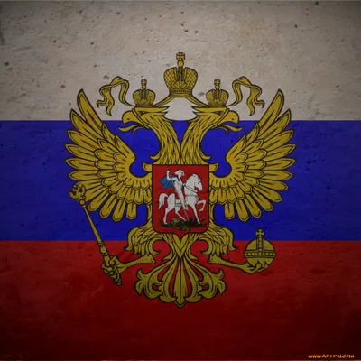 Обои на рабочий стол Герб России на фоне Флага России, обои для рабочего  стола, скачать обои, обои бесплатно