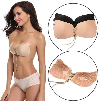 Бюстгальтер-невидимка Fly Bra mini без бретелей. Бежевый Черный размер В  (ID#1663669630), цена: 199 ₴, купить на Prom.ua