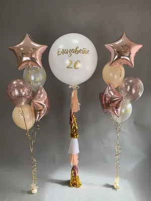 Фонтан из 5 шаров \"С днем рождения!\" - воздушные шары во Владимире с  доставкой