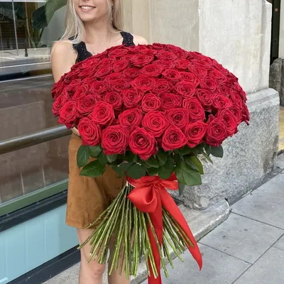 Букет из 75 красных роз 100 см купить в Барнауле с бесплатной доставкой |  Розы недорого оптом розница