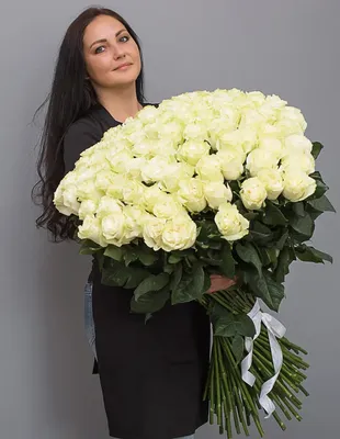 Букет из 101 белой розы в Семее заказать с доставкой 🌷