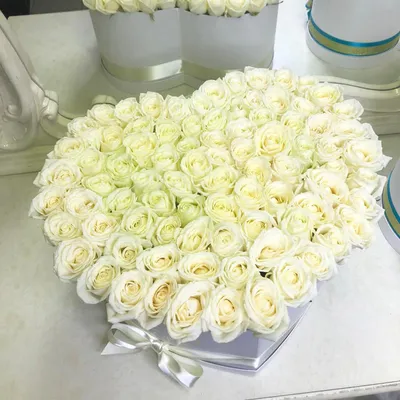 Букет из 101 белой розы premium 50 см - купить в Москве по цене 9190 р -  Magic Flower