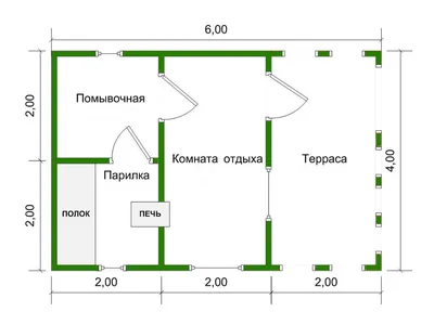 Баня 6х4 с террасой, проект бани 6 на 4 с верандой из бруса, цена под ключ