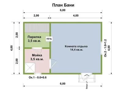 Баня из бруса 6х4 под ключ в Москве, проект бани 6х4 под ключ, фото и цена
